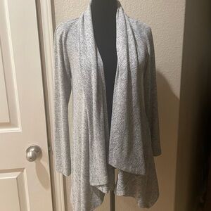 Bobeau Light Gray Open Front Cardigan